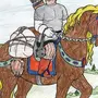 Рисунок Карандашом Лошадь С Богатырем
