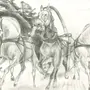 Тройка лошадей рисунок