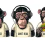 Картинка 3 обезьяны в наушниках