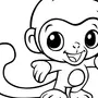 Картинка обезьяна для детей раскраска