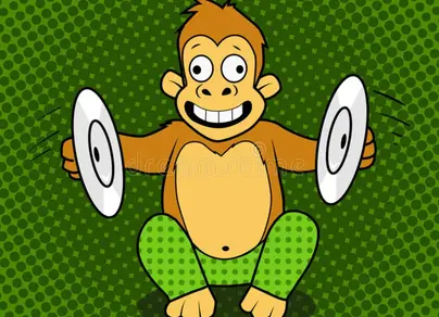 Картинка обезьяна с тарелками