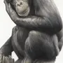 Шимпанзе рисунок