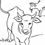 Картинка раскраска корова
