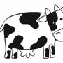 Корова черно белая картинка