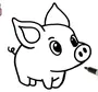 Свинья рисунок карандашом