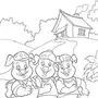Три поросенка рисунок для детей карандашом