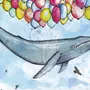 Синий кит рисунок карандашом