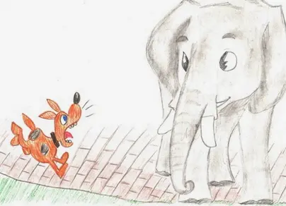 Рисунок слон и моська