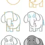 Картинки слона для срисовки