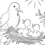 Нарисовать рисунок птицы в гнезде
