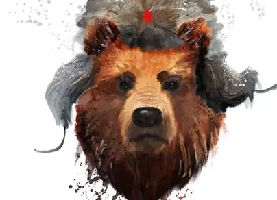 Медведь в ушанке рисунок