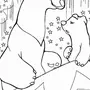 Картинка белого медведя для детей раскраски