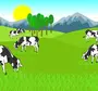 Корова на лугу рисунок