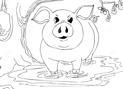Рисунок к басне свинья под дубом